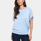 Saint Tropez Mila Round Neck Short Sleeve Pullover | Chambray Blue