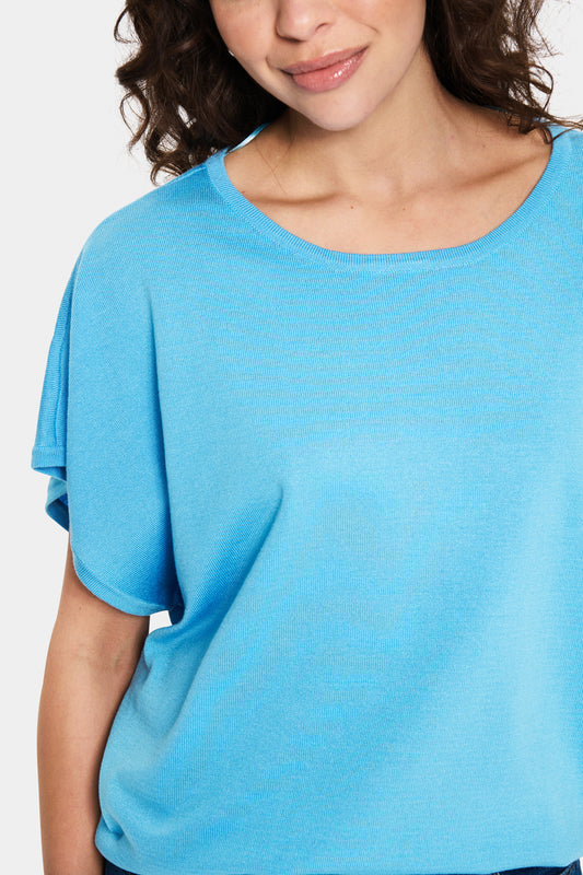 Saint Tropez Mila Round Neck Pullover | Ethereal Blue