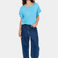 Saint Tropez Mila Round Neck Pullover | Ethereal Blue
