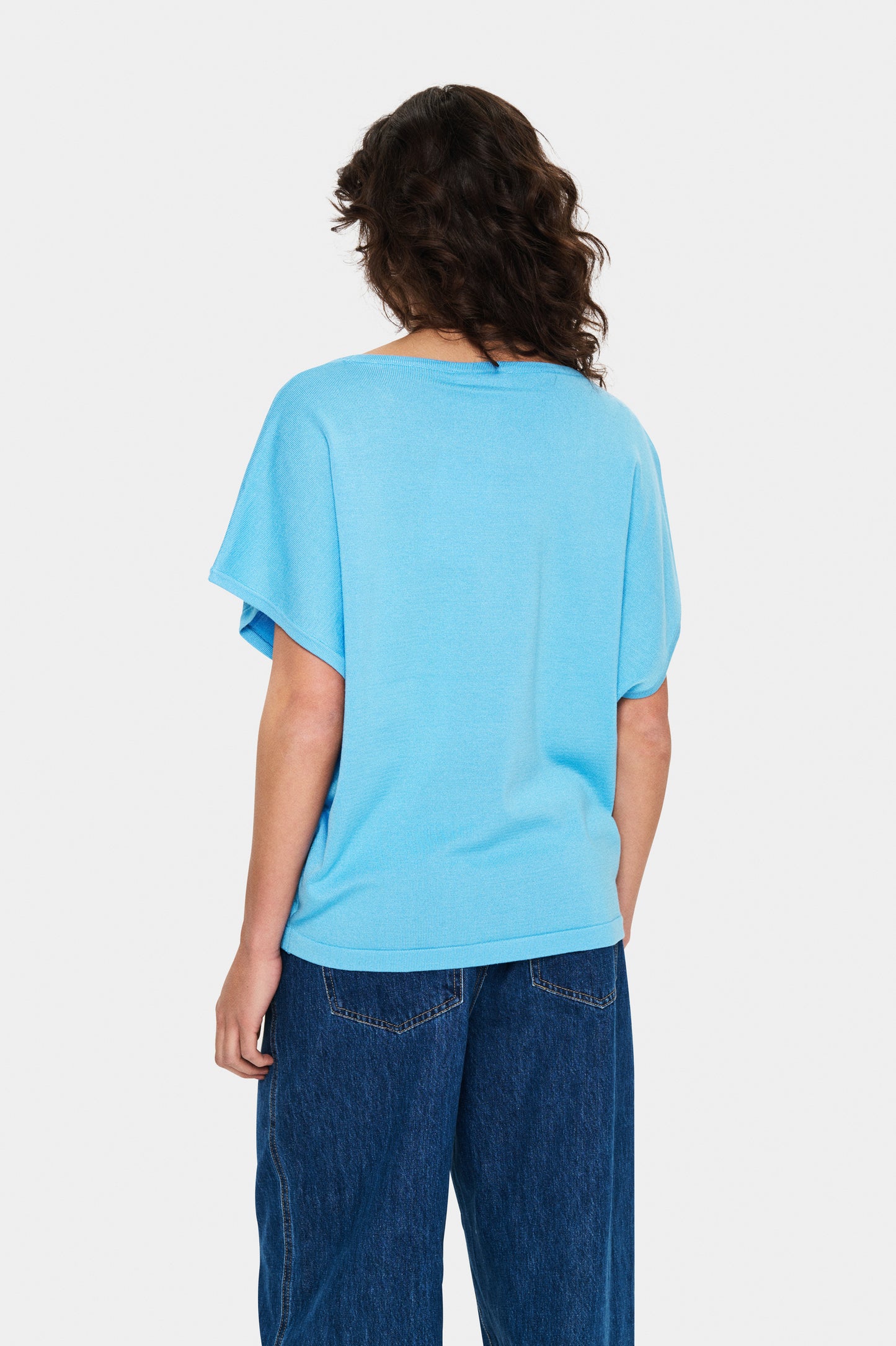 Saint Tropez Mila Round Neck Pullover | Ethereal Blue