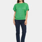 Saint Tropez Mila Round Neck Short Sleeve Pullover | Greenbriar
