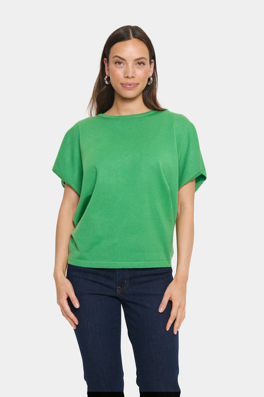 Saint Tropez MilaSZ Round Neck Short Sleeve Pullover | Greenbriar