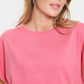 Saint Tropez Mila Roll Neck Short Sleeve Pullover | Fruit Dove Melange