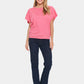 Saint Tropez Mila Roll Neck Short Sleeve Pullover | Fruit Dove Melange