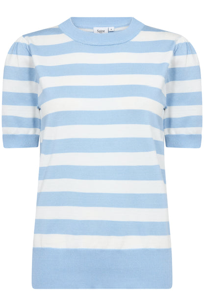 Saint Tropez MilaSZ Block Stripe Pullover | Airy Blue Ice Block Stripe