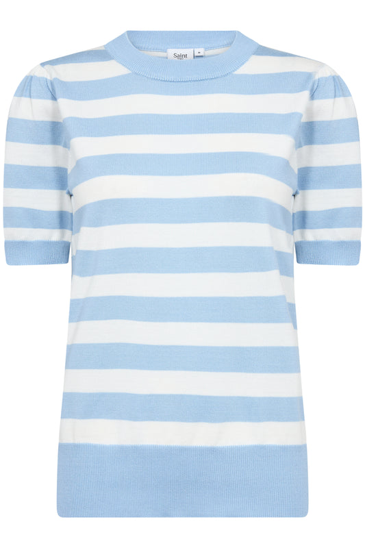 Saint Tropez MilaSZ Block Stripe Pullover | Airy Blue Ice Block Stripe
