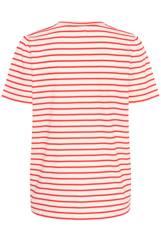 Saint Tropez Jucia T-Shirt | Flame Scarlet White Stripe