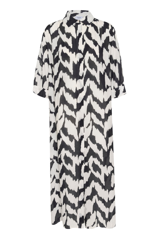 Saint Tropez KelsieSZ Shirt Dress | Black Monochrome Stokes