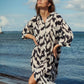 Saint Tropez Kelsie Shirt Dress | Black Monochrome Stokes