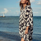 Saint Tropez Kelsie Shirt Dress | Black Monochrome Stokes