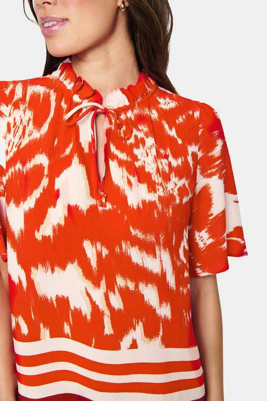 Saint Tropez Khloe Blouse | Poinciana Water Blooms