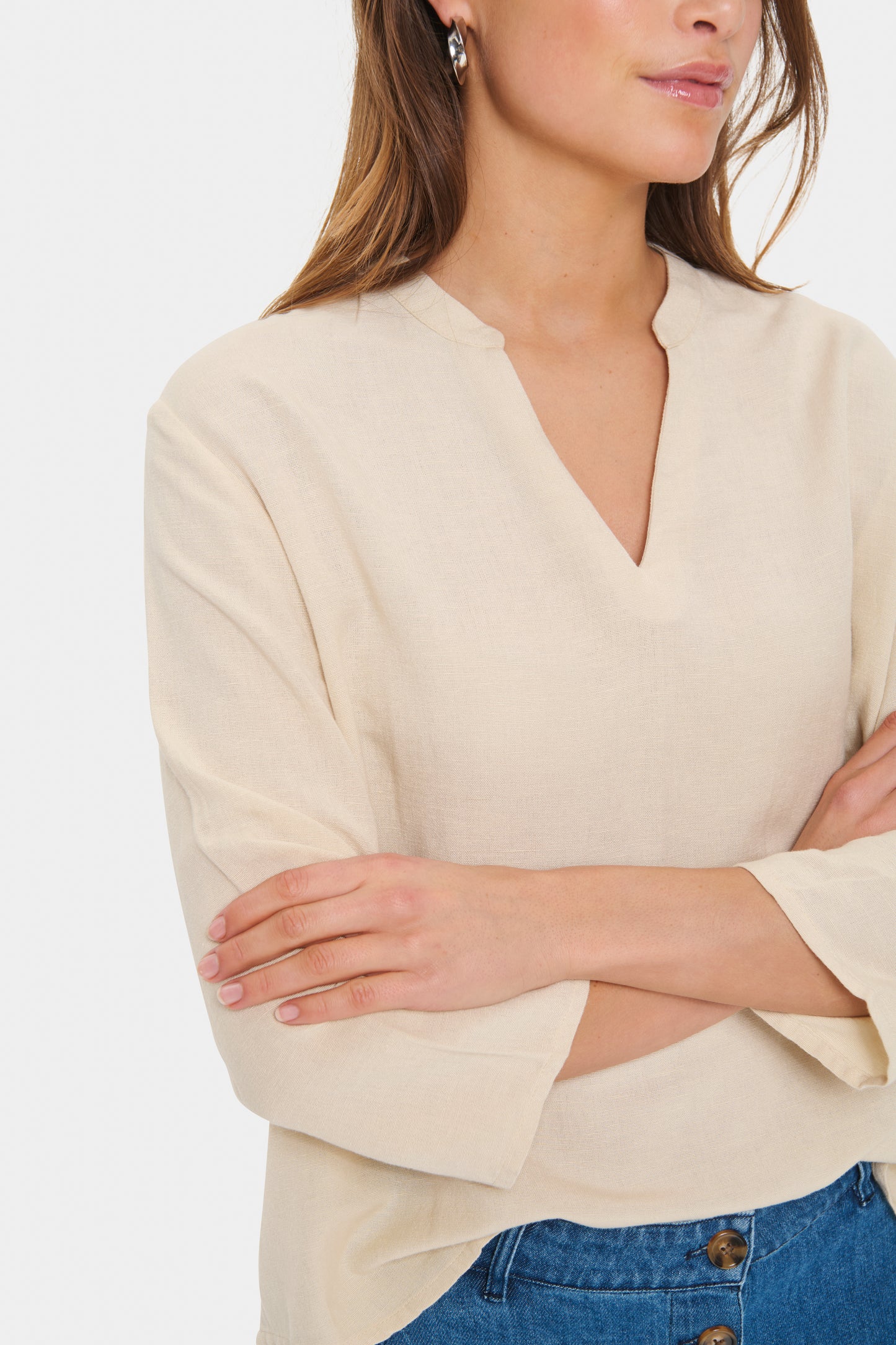 Saint Tropez Katha Blouse | Fog