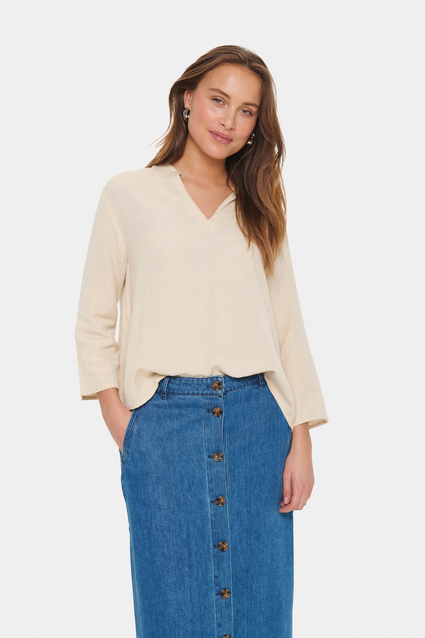 Saint Tropez Katha Blouse | Fog