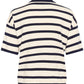 Saint Tropez Likam Striped Polo Cardigan | Winter White Nightsky Stripe