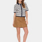 Saint Tropez Likam Striped Polo Cardigan | Winter White Nightsky Stripe