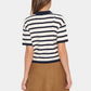 Saint Tropez Likam Striped Polo Cardigan | Winter White Nightsky Stripe