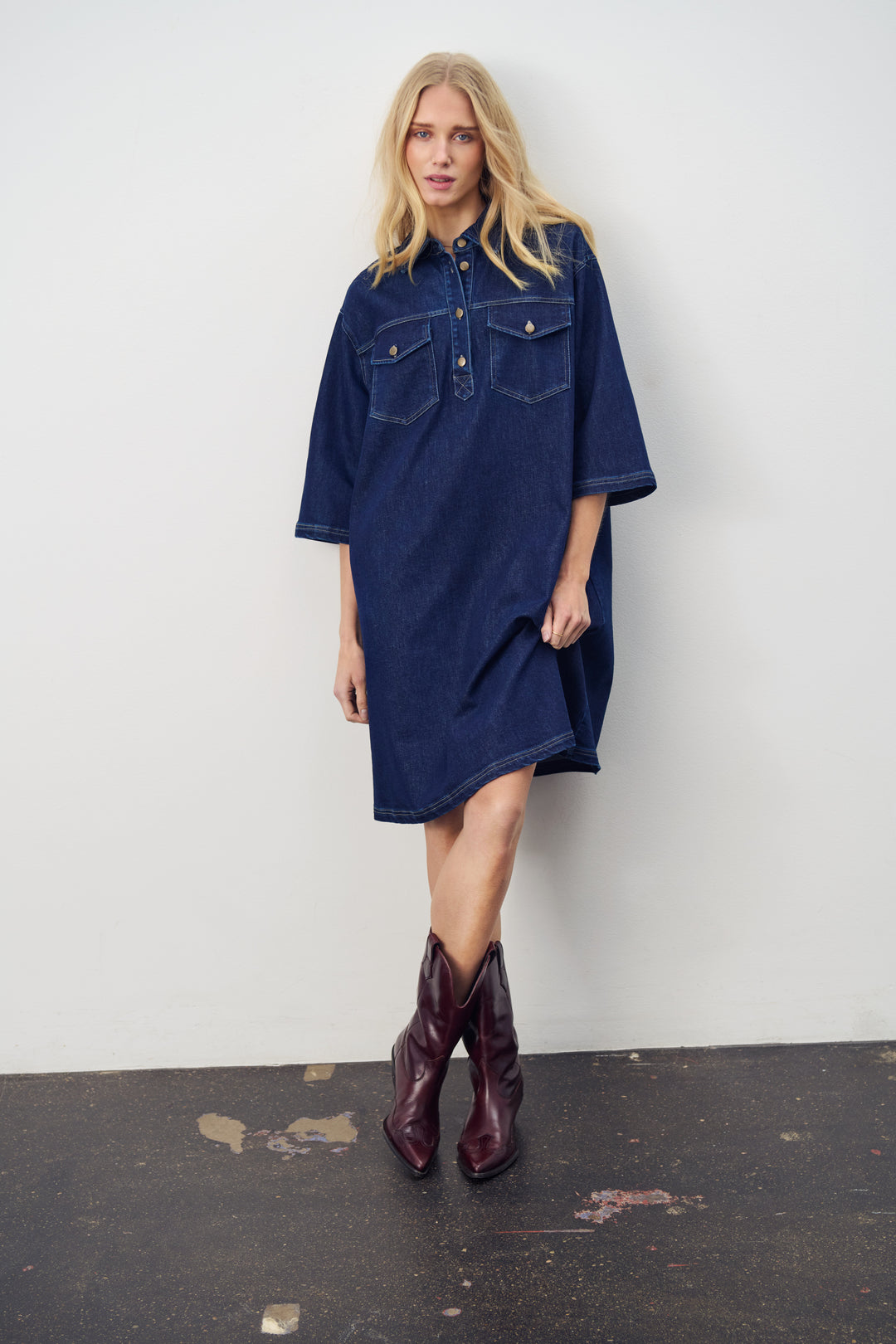 Saint Tropez Loesa Denim Dress | Dark Blue Denim – The Tog Boutique