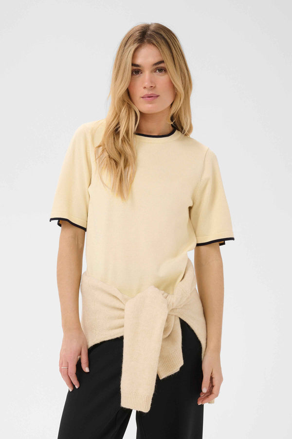 Mila Contrast Stripe SS Pullover | Birch Nightsky