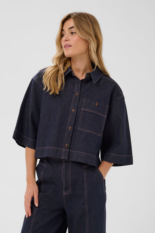 Saint Tropez Posey Shirt | Dark Blue Denim
