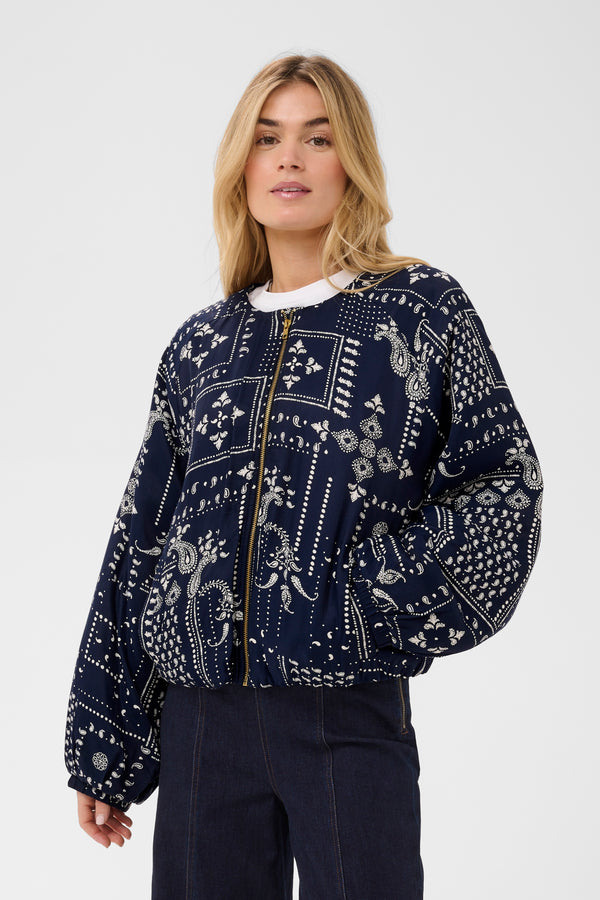Saint Tropez Stephanie Bomber Jacket | Nightsky Paisley Mosaic