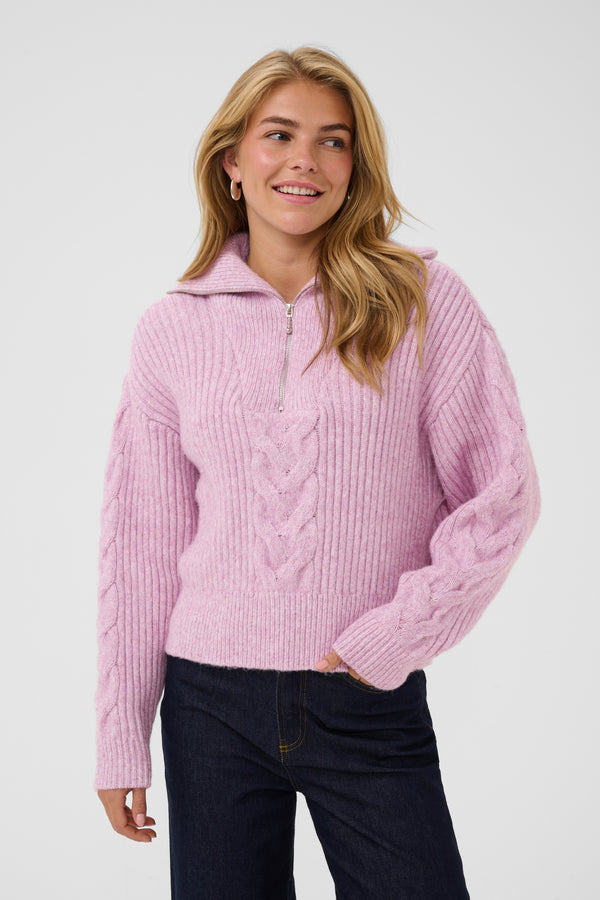 Saint Tropez Talma Pullover | Mauve Mist Melange