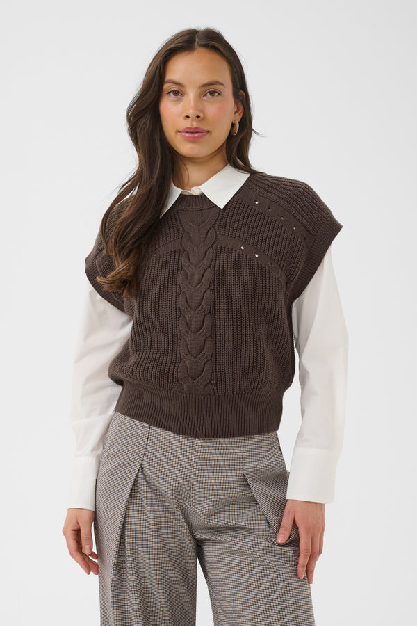 Saint Tropez Trune Vest | Chocolate Brown