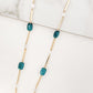 Envy Long Gold and Blue Faceted Crystal Necklace