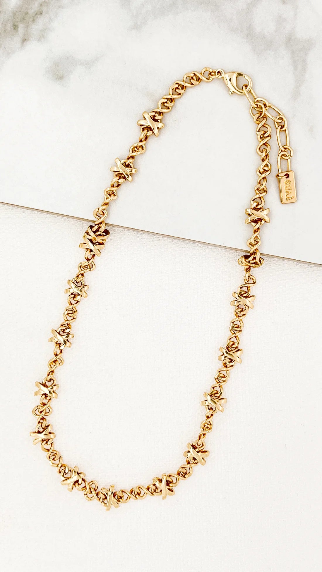 Envy Short Gold X Chain Necklace