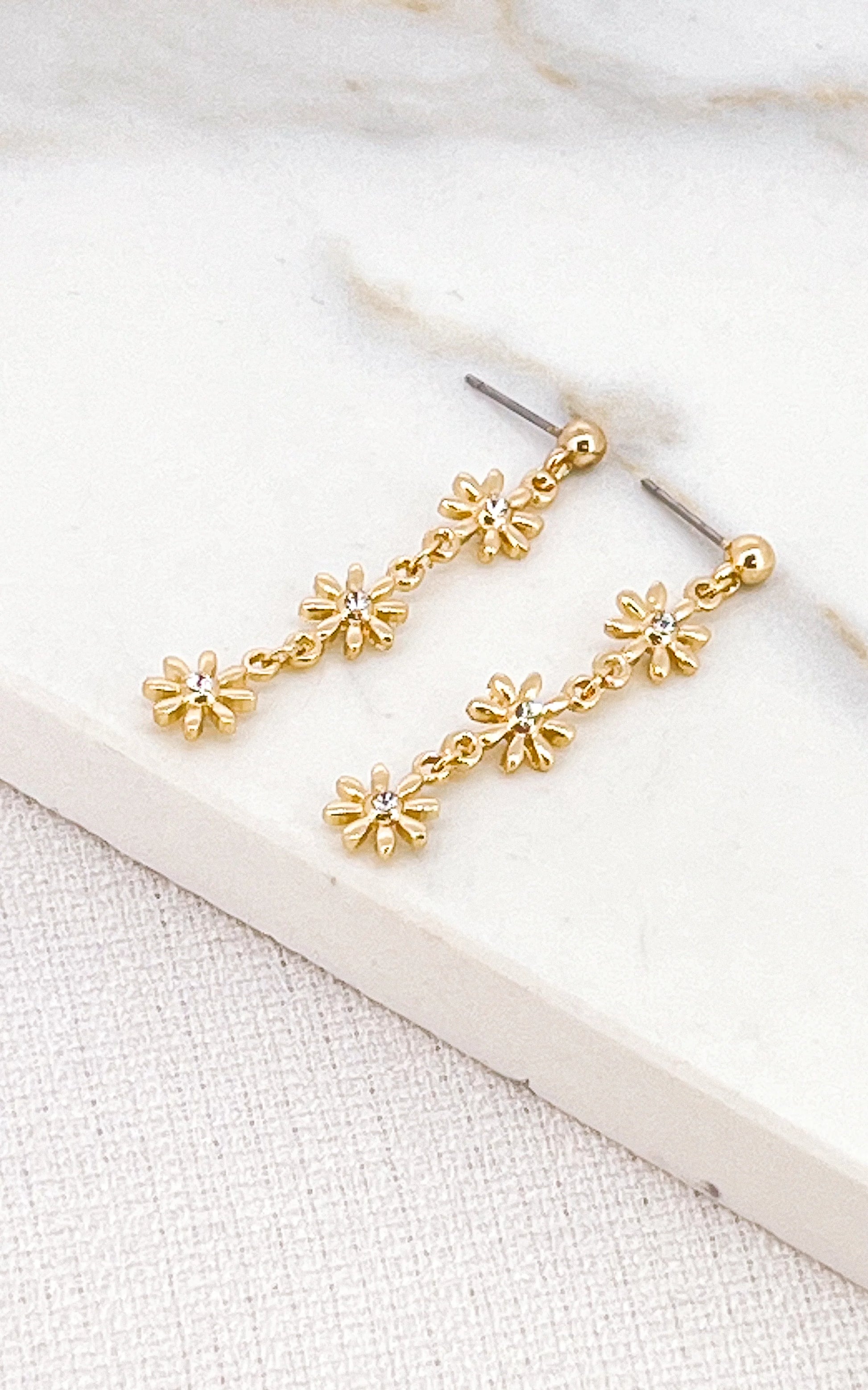 Envy Gold daisy Drop Earrings