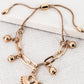 Envy Adjustable Fan Charm Bracelet | Gold