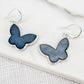 Envy Silver and grey butterfly dropper earring