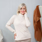 Ribbed Polo Neck Top | Beige