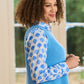 Amber Round Neck Cotton Tank Top | Blue
