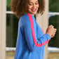 Keira Cashmere Blend Star Jumper | French Blue & Fuchsia