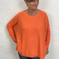 Long Slouchy Jumper with Pockets | Orange