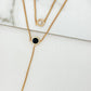 Envy Gold Double Layer Rope Necklace with Black and Diamante Circle Detail