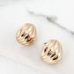 Envy Gold Ribbed Teardrop Earring