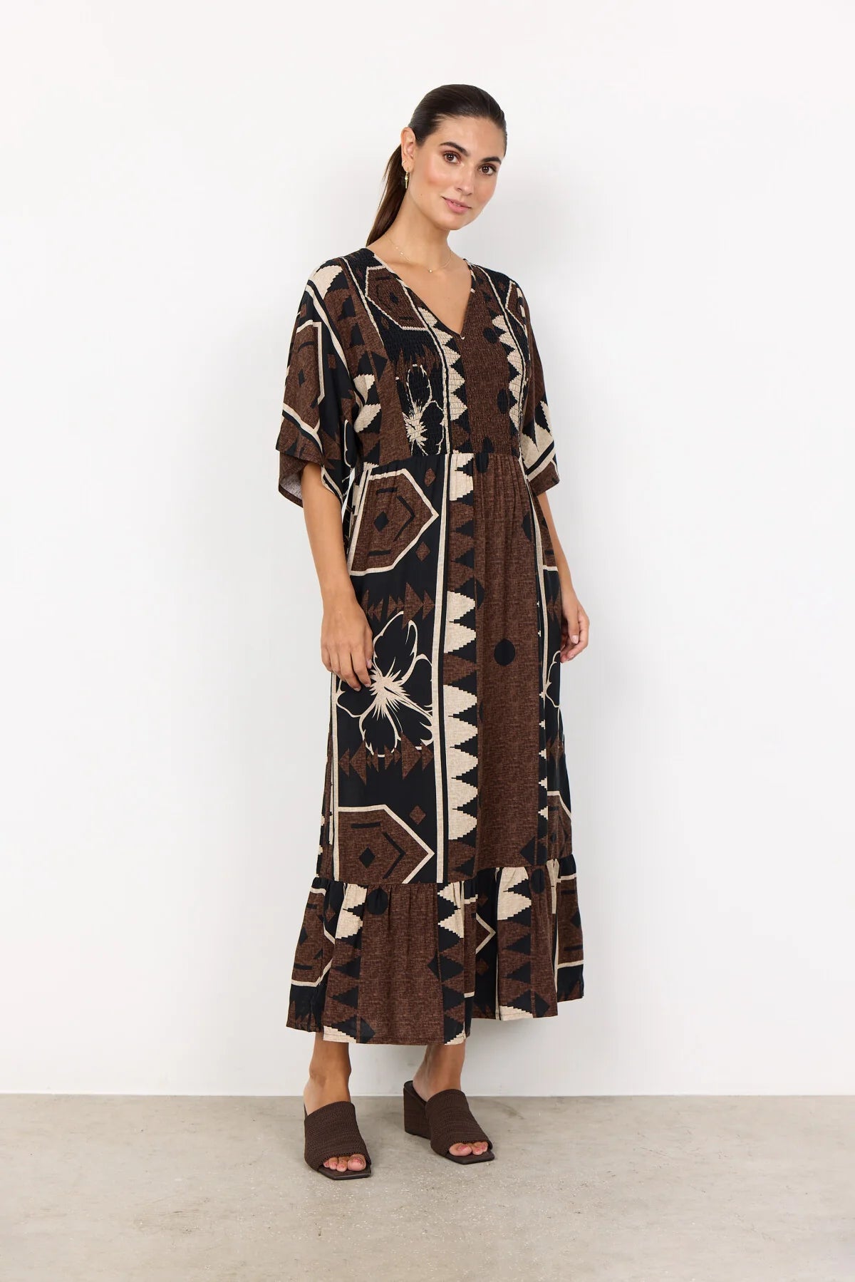 Soya Concept Rosalie Dress in Dark Brown