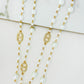 Envy Long Gold and Pearl Necklace with Diamante Oval Links