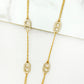 Envy Long Gold Necklace with Oval Diamante Detail
