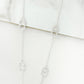 Envy Long Silver Necklace with Oval Diamante Detail