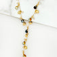 Envy Long Gold and Faceted Crystal Bead Lariat Necklace