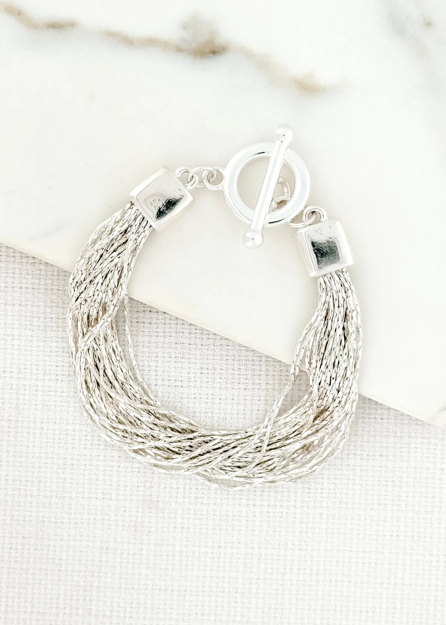 Envy Silver Multi Strand T-Bar Bracelet
