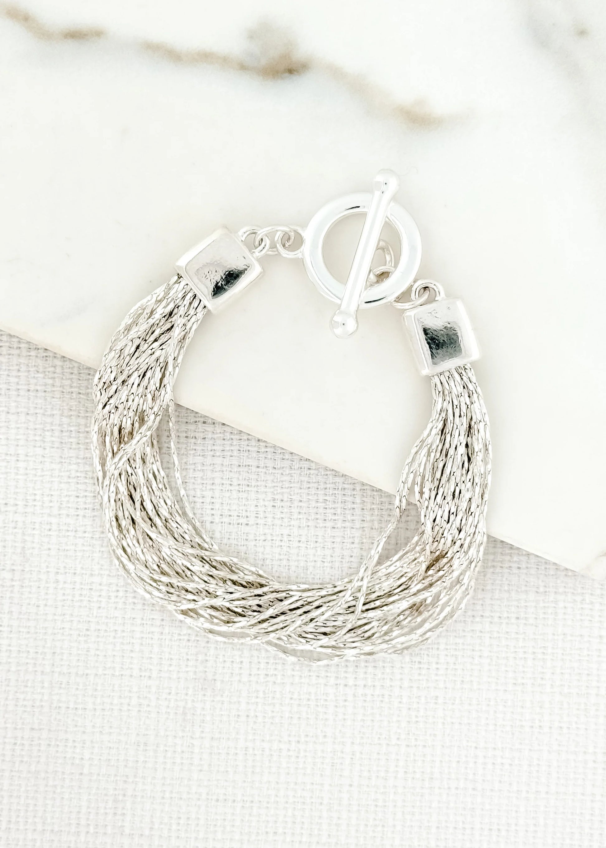 Envy Silver Multi Strand T-Bar Bracelet
