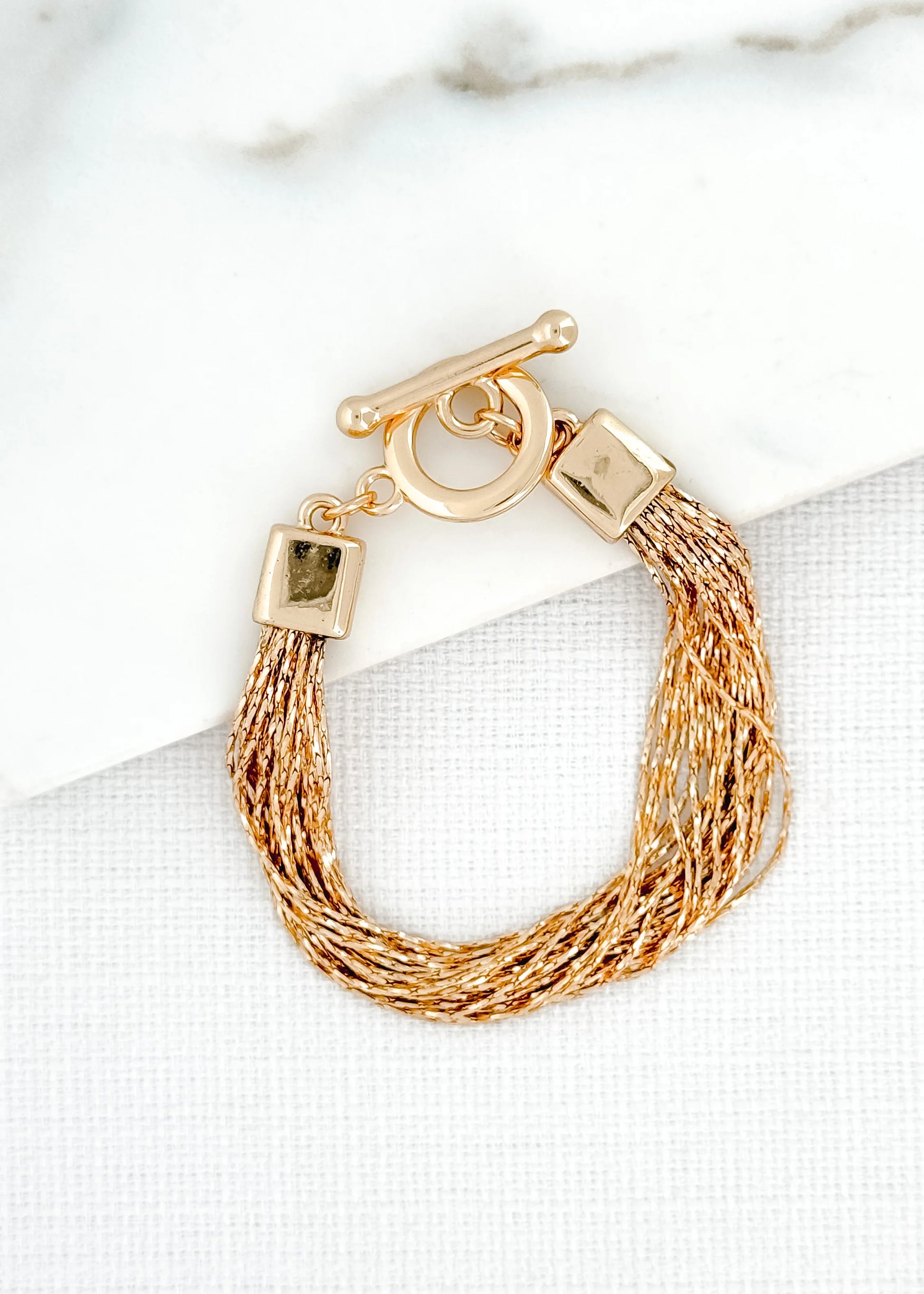 Envy Gold Multi Strand T-Bar Bracelet