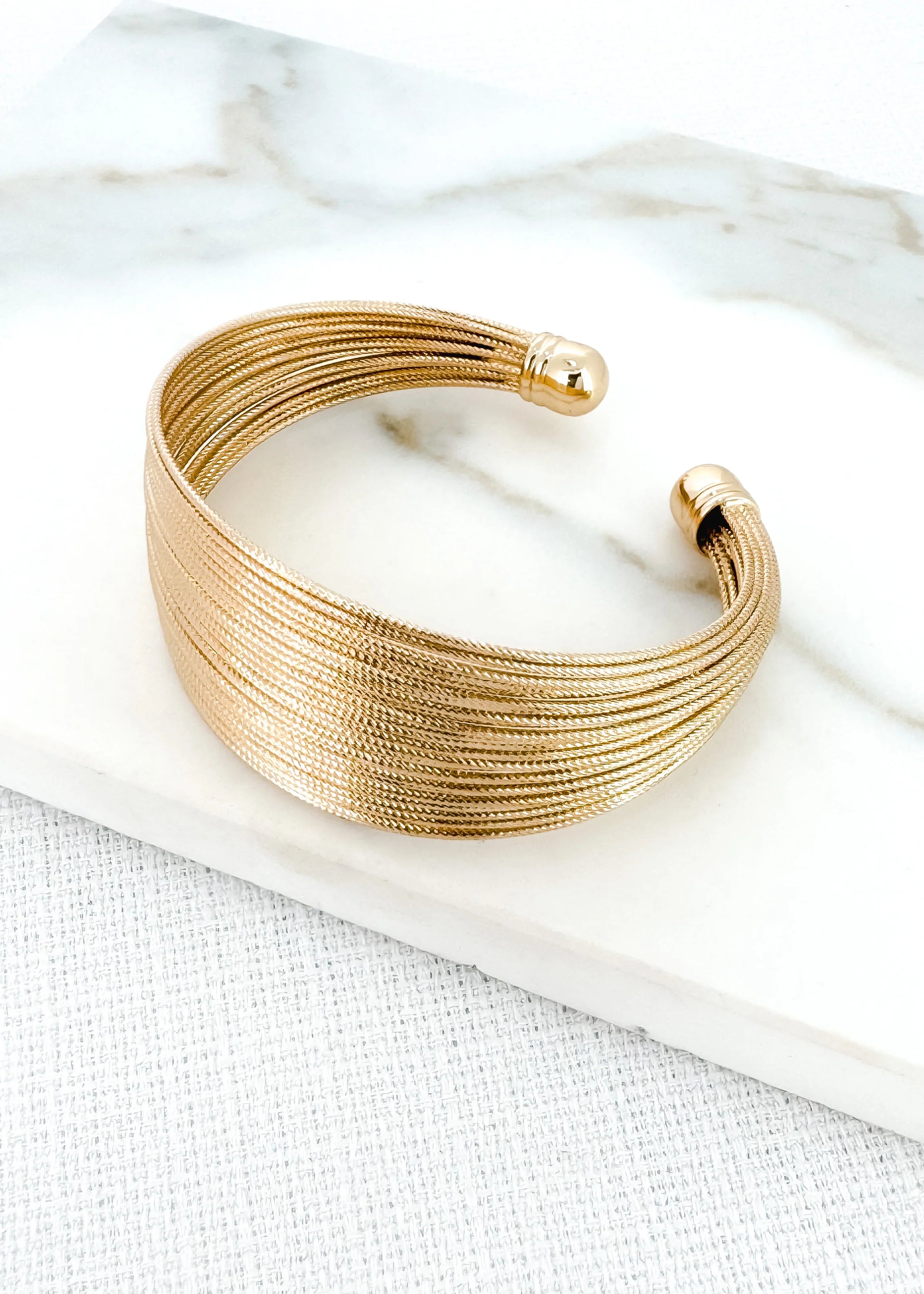 Envy Gold Multi Strand Cuff Bracelet