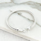 Envy Silver Textured Bangle with Heart Detail Clasp