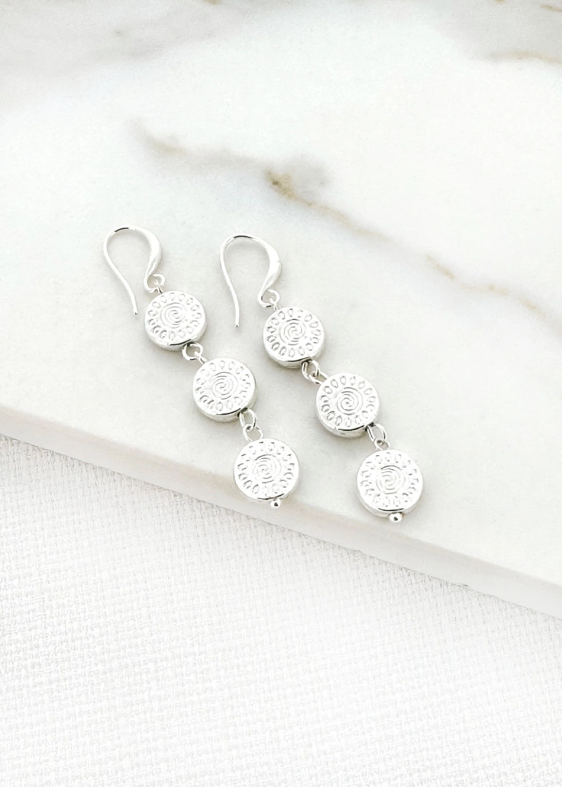 Envy Silver Coin Dropper Earring