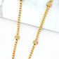 Envy Long Gold Box Chain Necklace with Diamante Details