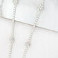 Envy Long Silver Box Chain Necklace with Diamante Details